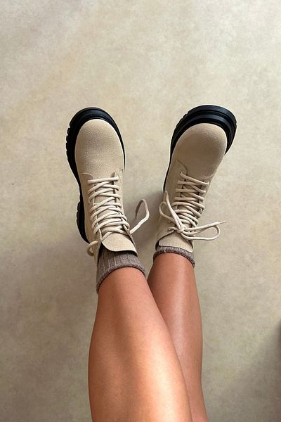 Mupa Shoes Γυναικείες Μπότες Μπεζ Suede