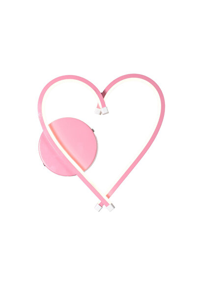 MARKATECH Kalp Modern Tasarım Pembe Renk Çocuk Odası Gün Işığı Ledli Banyo - ...