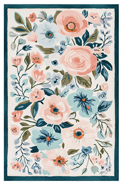 Rugs Modern Halı سجادة نورا بوتانيك ذات قاعدة منسوجة مزخرفة بالزهور باللون ال...