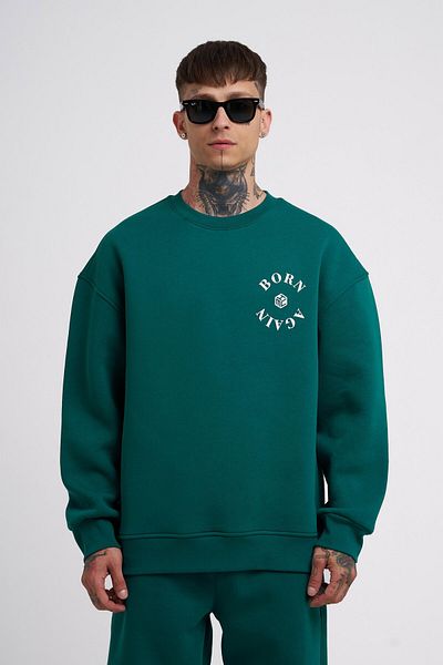 Machinist Ανδρικό φούτερ I'm Not Basic με στάμπα Oversize Petrol Green