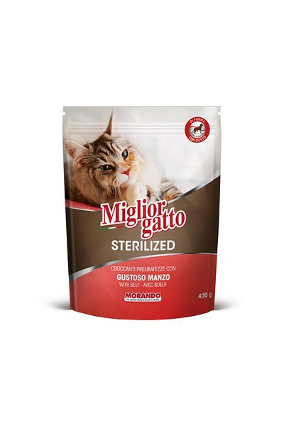 Miglior Gatto Sterilized Kibble with Beef Dry Cat Food - 400 g-Pack of 8