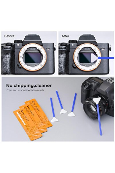 K&F CONCEPT Sensör Temizleme çubuğu - 10 lu Paket ( Full Frame  ) Uzun saplı