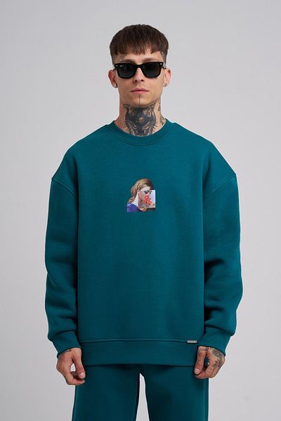 Machinist Hanorac oversize Holiness Basic Petrol Green pentru bărbați