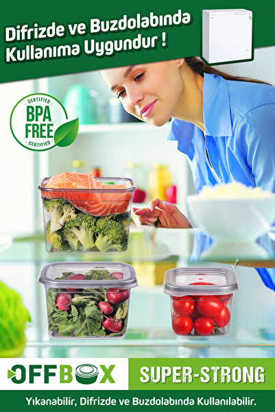 OFFBOX 36Pcs 72 Pieces 1.2-2.0-3.2 Liter Rectangular Food Ranger Storage Container Set with 60 Labels Dowry Set