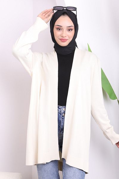 İmajButik Ζακέτα Mercerized Cream Cold Yarn