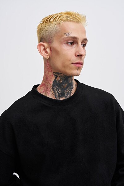 Machinist Ανδρικό φούτερ Ponte Cashmere Oversize μαύρο