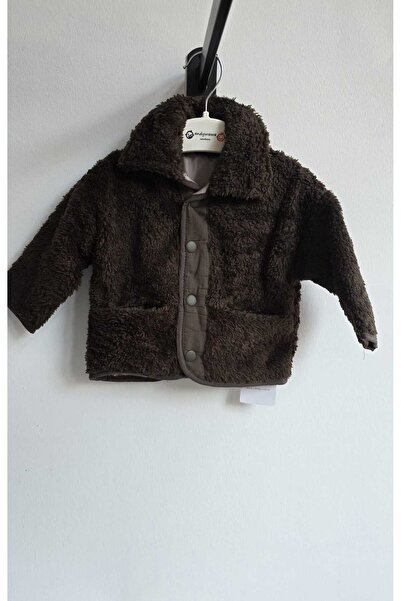 MOW Kids Unisex Kahverengi Çıtçıt Kapamalı Peluş Mont