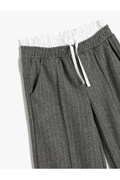 Koton Basic Wide Leg Pants with Pockets and Double Waist Detail