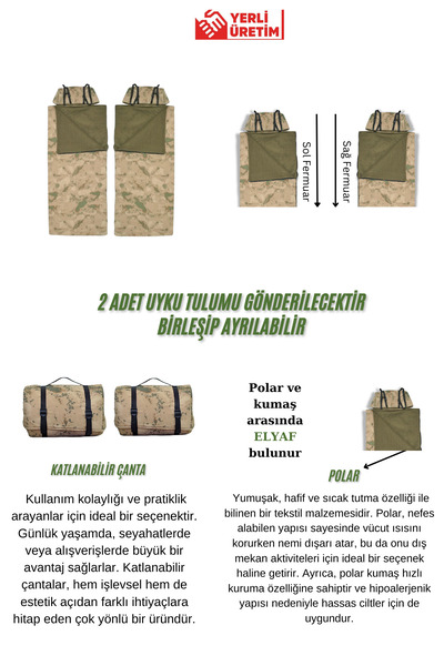 Med Online Double 2-pieCe Camouflage Sleeping Bag -25 ° C Camping/earthquake/Outdoor (2.15×1.50) Combinable and DetaChable