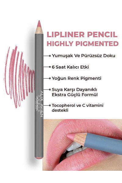 Alix Avien Moisturizing Lip Liner - Lipliner Pencil 11 True Rose