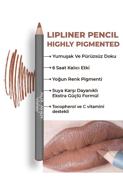 Alix Avien Moisturizing Lip Liner - Lipliner Pencil 06 Soft Brown