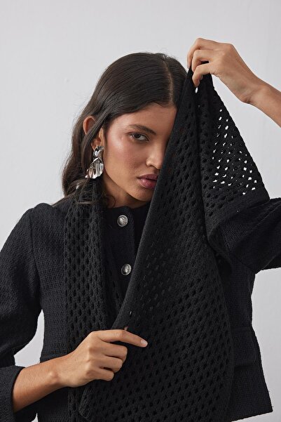 Fahhar Eșarfă neagră ajurata