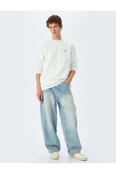 Koton Φούτερ Crew Neck Basic Cotton Blended Minimal printed φούτερ
