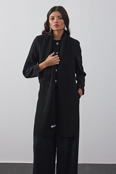 Fahhar Eșarfă neagră ajurata