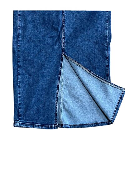Lacoste Kadın Slim Fit Lacivert Denim Etek