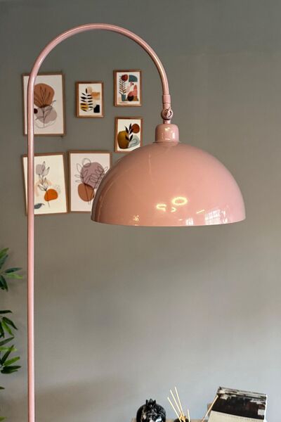 Bamyum Lila Lambader Hareketli Başlık Modern Dekoratif Metal Oturma Odası Çalışma Odası Zemin Lambası