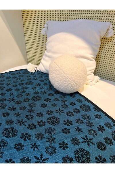 Blue Burgeon %100 Bambu Kar Tanesi Desenli Müslin