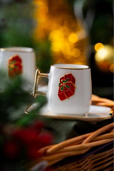 ACAR Christmas Red Pack 2 Persons Turkish Coffee Cup