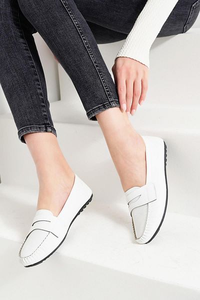 Beyond Woman White College Casual Daily Ballerina Shoes Bynddem01