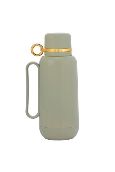 Alsaif Gallery Rahal Thermos Green Willow Leaves With Gold 1 Liter
