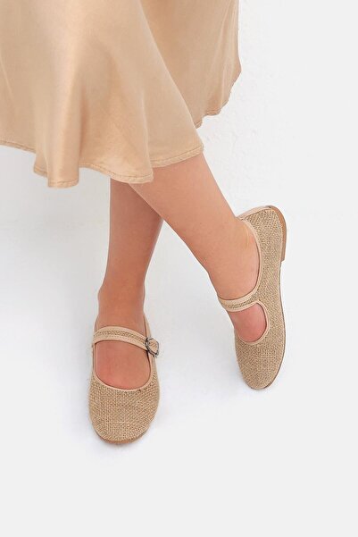 Beyond Women's Mink Mary Jane Straw Casual Ballerina Flats BYNDMJ01