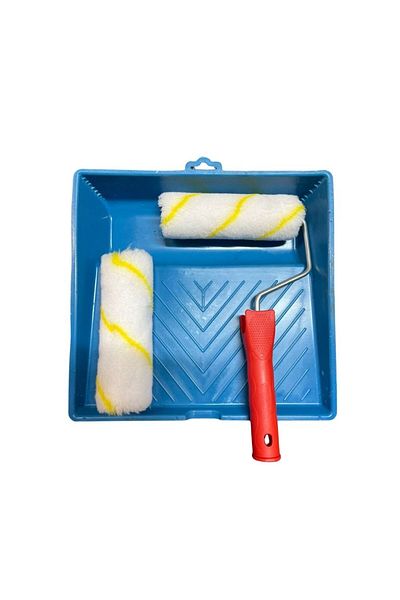 Buhobi Non-Marking Large Paint Roll Satin Roll 15cm + Replacement Head & Large Painting Container