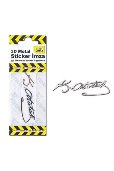 Fox 3D Metal Sticker Atatürk Signature 8X2 cm