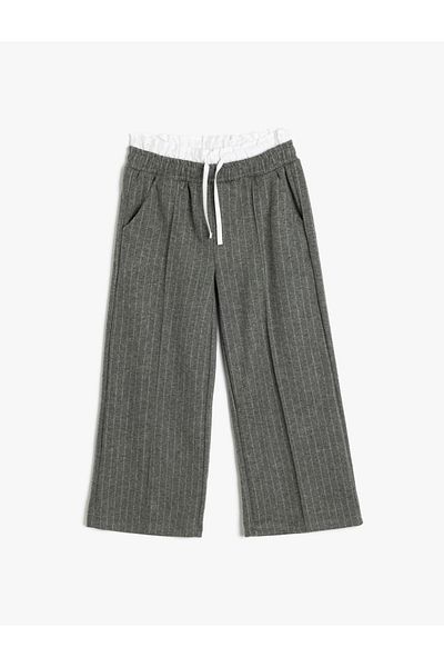Koton Basic Wide Leg Trousers with Double Waist Pockets