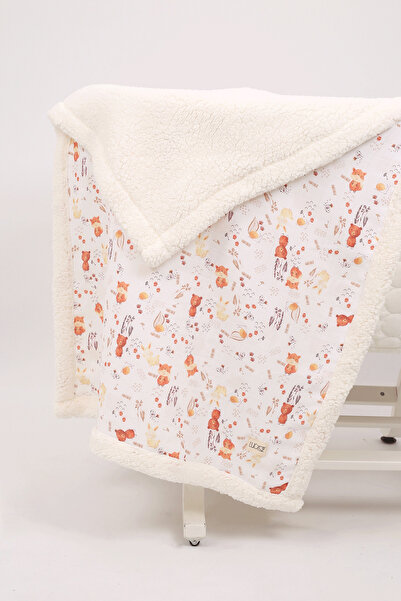 LUCKKA Puffy Bebek Battaniyesi 70x100 Cm Koyun Tüylü Müslin Battaniye - Ztpuf00