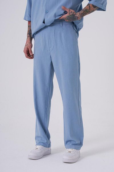 Machinist Pantaloni pentru bărbați Relaxed Poly Viscon albastru deschis