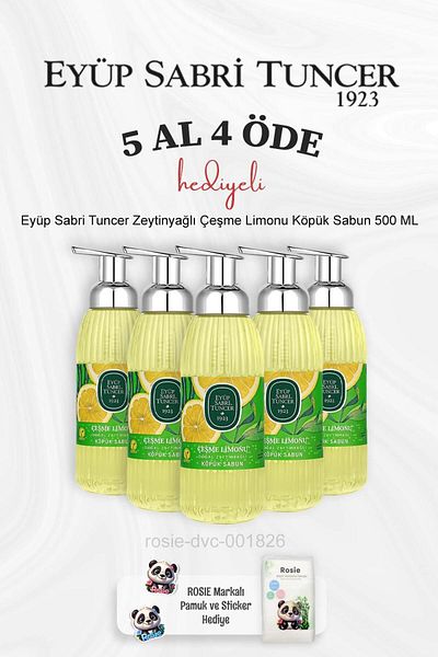 Eyüp Sabri Tuncer 500 ml Fountain Lemon Foam Soap with Olive Oil - Buy 5 Pay 4, Rosie Cotton