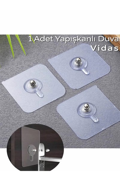 Blue Home Lıght 10 Adet Duvar Delmeden Zarar Vermeden Yapışkanlı Askılık Çivi Şeffaf Güçlü BHL