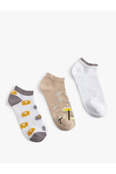 Koton Set de 3 șosete cu papuci florali, multicolore