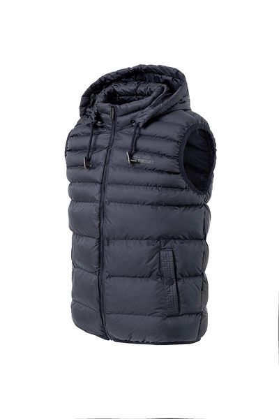 Danger Men's Detachable Hooded Puffer Vest Navy Blue