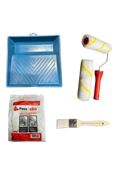 Buhobi 15cm Satin Roll and Replacement Head - Large Painting Container and Sable Brush with Sable Cover