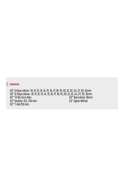 Rico 006-Rc1231 1/2'' Socket Set 6 and 12 Corners 40 Pieces