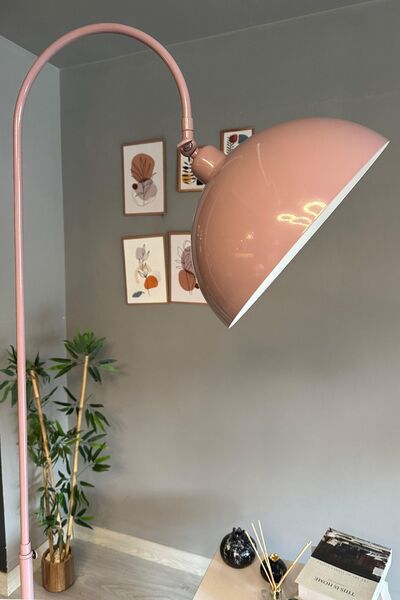 Bamyum Lila Lambader Hareketli Başlık Modern Dekoratif Metal Oturma Odası Çalışma Odası Zemin Lambası