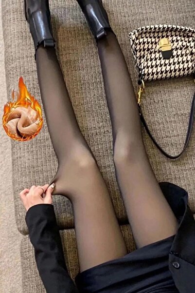 Aydoğan Termal Içi Polarlı Tayt Çorap Peluş Sıcak Tutan Ince Görünümlü Termal Külotlu Çorap Tayt - Aydogan ®