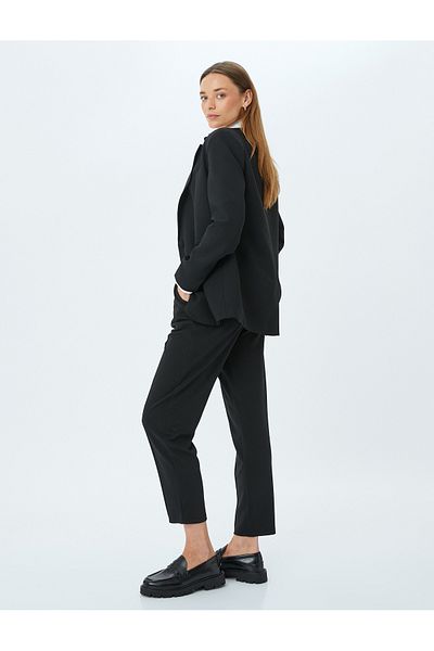 Koton Crepe Scuba Fabric Sweatpants with Elastic Waist Pockets