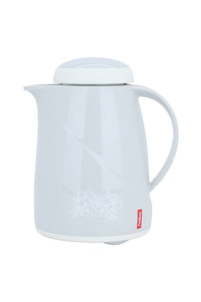 Alsaif Gallery Helios German Thermos, Light Gray, Rose Pattern, 0.3 Liters