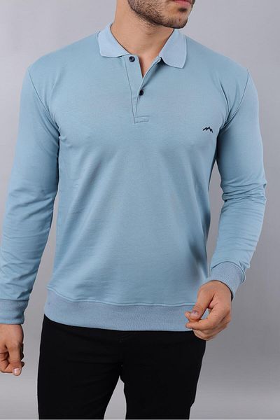 LOADER Plus Size Polo Collar Sweatshirt