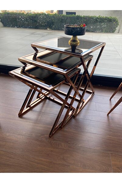 ARTS GROUP COMPANY Bakır kaplama Yüksek Kalitede Aynalı Zigon sehpa