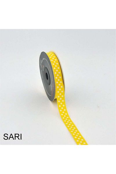 FANTASTIC 12750 Woven Polka Dot Border Strip Yellow