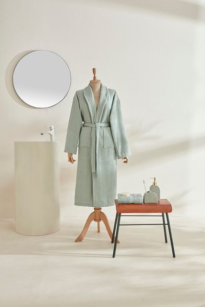 Sarah Anderson Alven Women's Bathrobe Set - S-M Sage