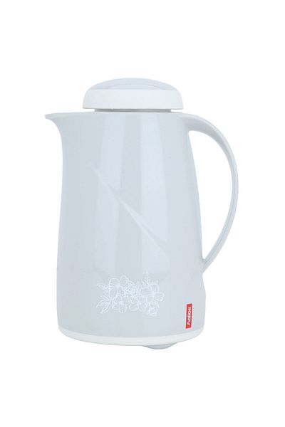Alsaif Gallery Helios German Thermos, Light Gray, Rose Pattern, 0.6 Litres
