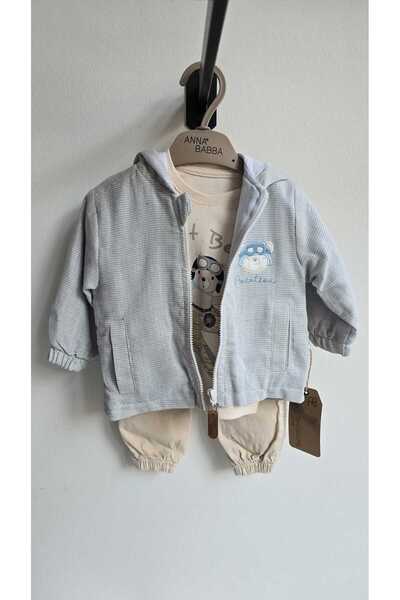 MOW بدلة زرقاء للأطفال الأولاد مكونة من 3 قطع