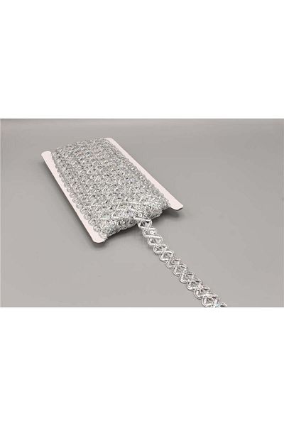 Gül 4405-Stamped Ribbon - 20 m Silver