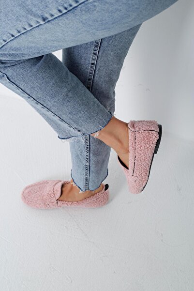 Beyond Powder Colored Women's Teddy Plush Ballerinas - Bynddem04