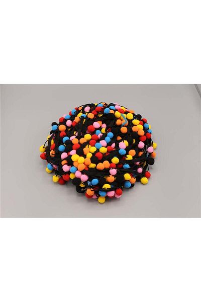 Gül 22 Mt Black Pompom Ribbon Marbled