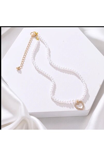 Shiklik MODA قلادة من اللؤلؤ على شكل قلب مرصعة بالجواهر تكمل أناقتك